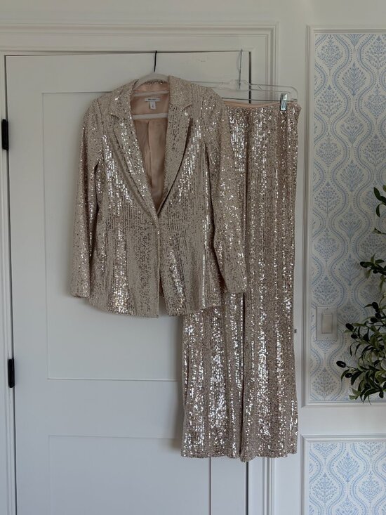 Nine West Pants - Nine West Sequin Pant Suit with Champagne Lining